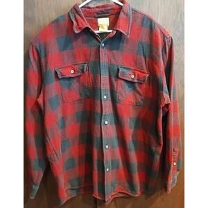 C.E. Schmidt Workwear Flannel Shirt Men's XXL Buffalo Plaid Heavy Cotton Button